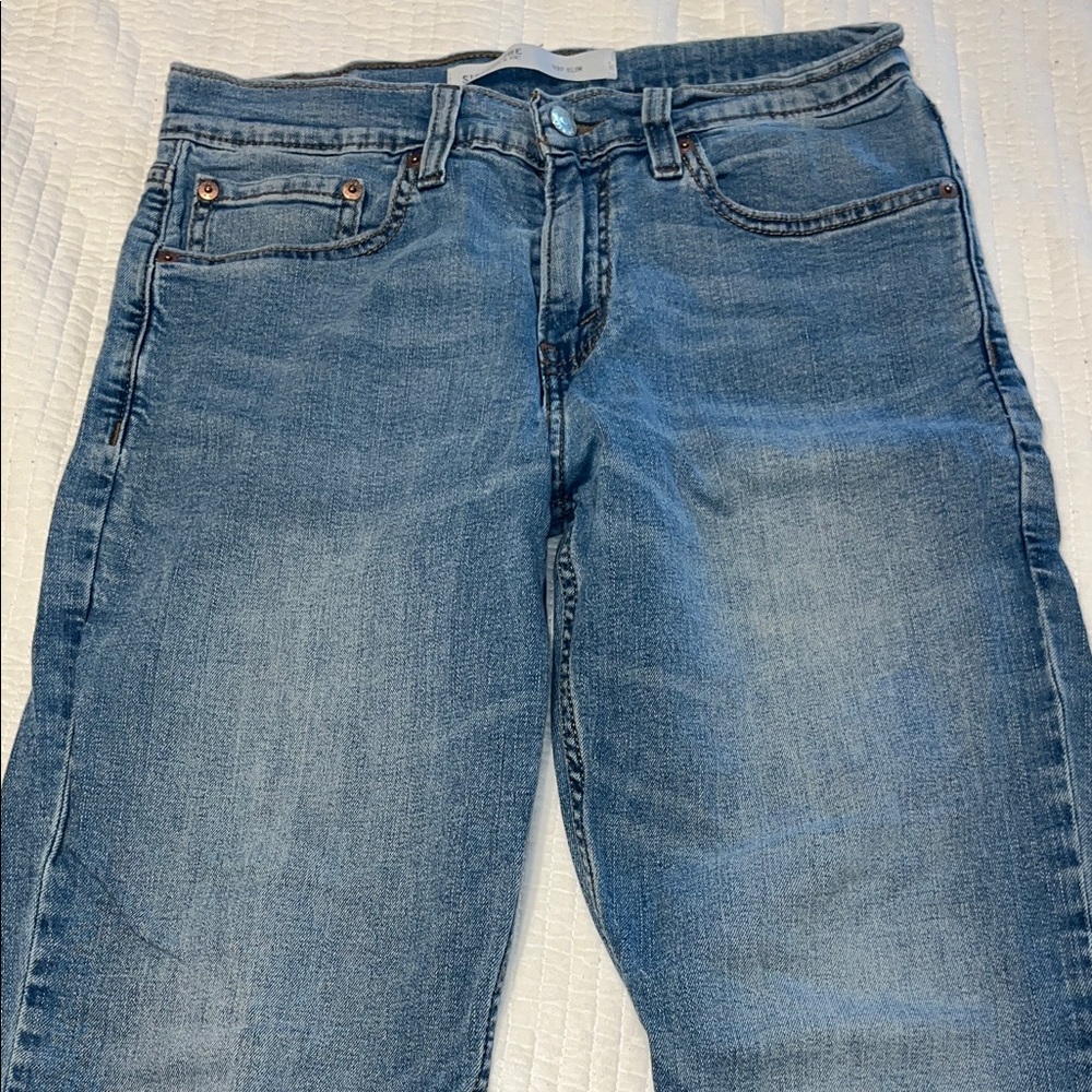 Signature by Levi Strauss Men's Slim Straight Jeans - Light Blue